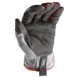 Wells Lamont FX3 Men's Indoor/Outdoor Work Gloves Gray/Red M 1 pair