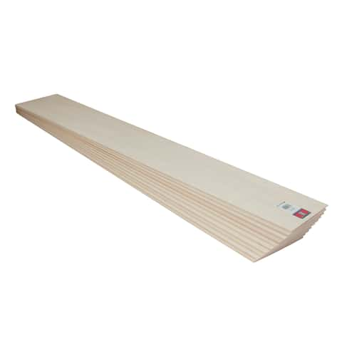 Midwest Products 1/8 in. W x 3 ft. L x 1/4 in. T Basswood Strip