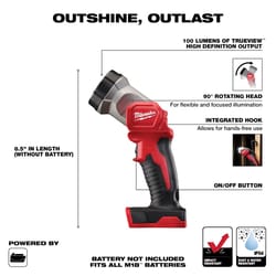 Milwaukee M18 100 lm Black/Red LED Work Light Flashlight