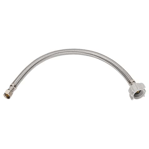 3/8-in COMP x 7/8-in Metal BC x 1-in Braided Stainless Steel Toilet Supply  Supply Line