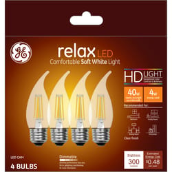 GE Relax CAM E26 (Medium) LED Bulb Soft White 40 Watt Equivalence 4 pk