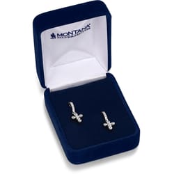 Montana Silversmiths Women's Crystal Cross Silver Earrings Water Resistant