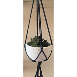 Primitive Planters Navy Cotton 18 in. H Plant Hanger 1 pk