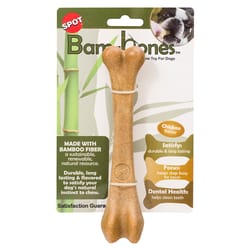 Spot Beige Chicken Bone Bamboo Fibers Pet Toy Large 1 pk