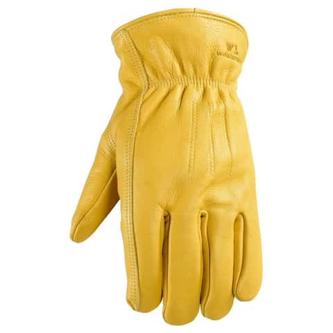 Hyper Tough Cowhide Leather Workwear Safety Gloves, Size XXL, Golden Color