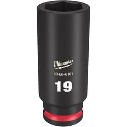 Milwaukee SHOCKWAVE 19 mm X 3/8 in. drive Metric 6 Point Deep Impact Socket 1 pc