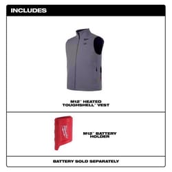 Milwaukee M12 M Sleeveless Unisex Full-Zip Heated Vest (Vest Only) Gray