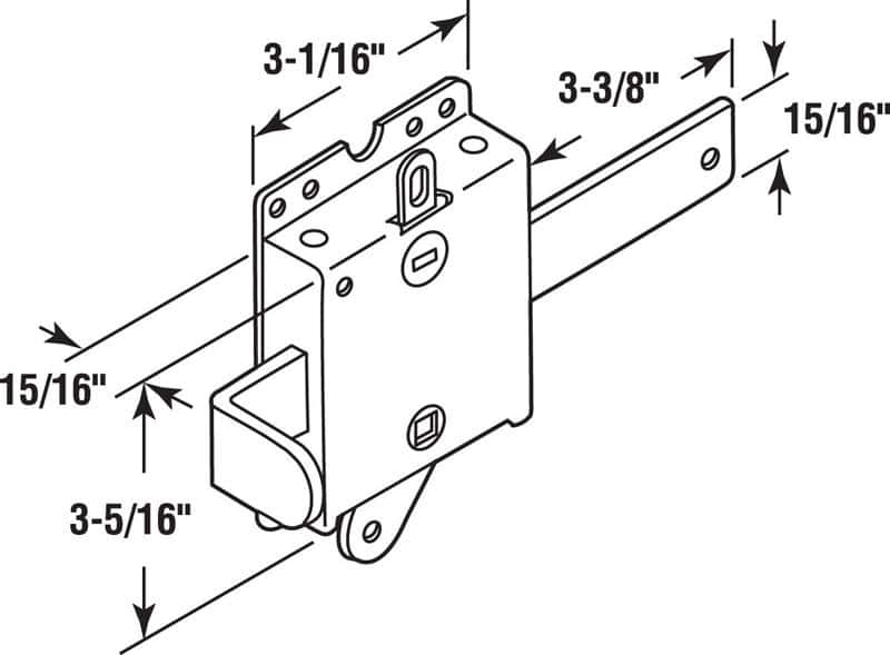 Prime-Line 3-1/16 in. W X 3-1/16 in. L Steel Side Lock Prime-Line 3-1/16 in. W X 3-1/16 in. L Steel Side Lock
