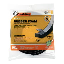 Frost King Black Rubber Foam Weather Seal For Doors and Windows 10 ft. L X 0.32 in.