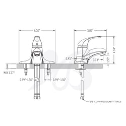 Huntington Brass HB Pro Satin Nickel Transitional Centerset Bathroom Sink Faucet 4 in.