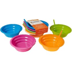 Arrow Home Products Sip-A-Bowl 22 oz Assorted Plastic Round Bowl w/Straw 7-1/4 in. D 4 pk