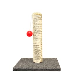 Scruffys Beige Rope/Rubber Sisal Scratch Post Cat Toy Large 1 pk