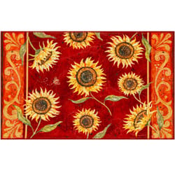 Olivia's Home 22 in. W X 32 in. L Multi-Color Provencal Sunflowers Polyester Accent Rug