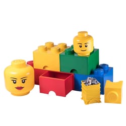 LEGO Girl Storage Head Plastic Yellow 2 pc