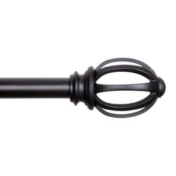Kenney Fast Fit Matte Black Fast Fit Lilly Curtain Rod 36 in. L X 66 in. L