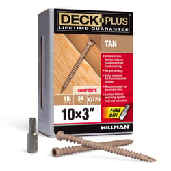 HILLMAN Deck Plus No. 10 Ga. X 3 in. L Tan Star Flat Head Composite Deck Screws 1 lb 54 pk