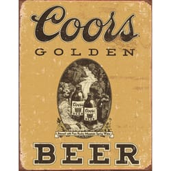 Desperate Enterprises 16 in. L Multicolored Tin Coors Golden Beer Wall Decor Sign