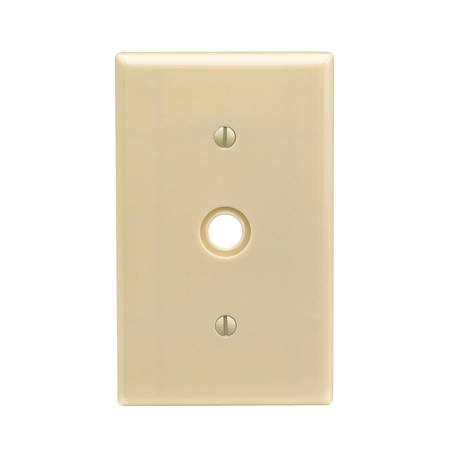 Leviton Ivory 1 gang Plastic Cable/Telco Wall Plate 1 pk - 001-86018-000 - Electrical Switches  sku 001-86018-000