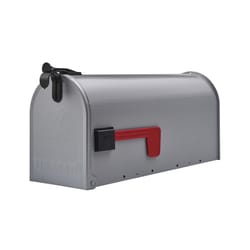 Architectural Mailboxes Grayson Classic Galvanized Steel Post Mount Gray Mailbox