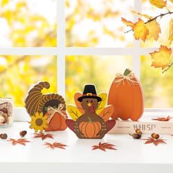 Glitzhome Thanksgiving Table Decor Set Wood 3 pc