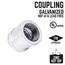 STZ Industries 1-1/4 in. FIP each X 1-1/4 in. D FIP Galvanized Malleable Iron Coupling