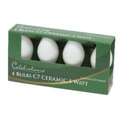 Celebrations Incandescent C7 White 4 ct Replacement Christmas Light Bulbs