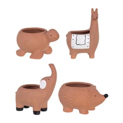 Avera Products Terracotta Animal Succulent Pot Brown