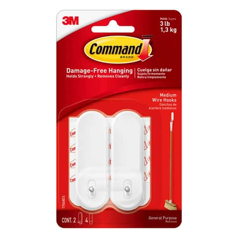 3M Command Medium Plastic Wire Hooks 2.17 in. L 6 pk - Ace Hardware