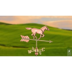 Good Directions Polished Brass/Copper 27 in. Horse Weathervane For Garden Pole