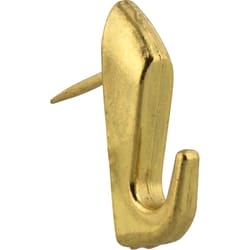 HILLMAN Brass-Plated Gold Push Pin Picture Hanger 20 lb 4 pk