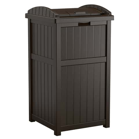 Suncast Metal Indoor Trash Can - 30 Gallon Black PC Lid / Silver