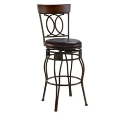 Linon Home Decor Brown Polyurethane Swivel Barstool 30 in.