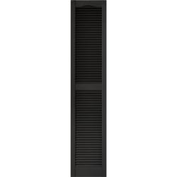 Builders Edge 72 in. H X 14.5 in. W Black Louvered Vinyl Shutter 2 pk