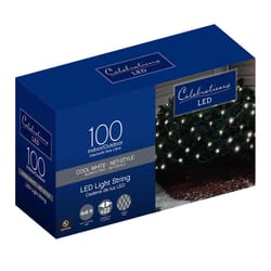 Celebrations LED Mini Cool White 100 ct Net Christmas Lights 24 ft.