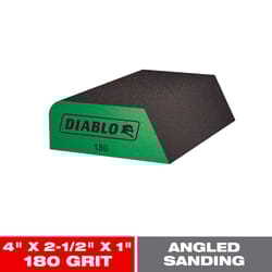Diablo 4 in. L X 2-1/2 in. W X 1 in. 180 Grit Ultra Fine Dual Edge Sanding Sponge
