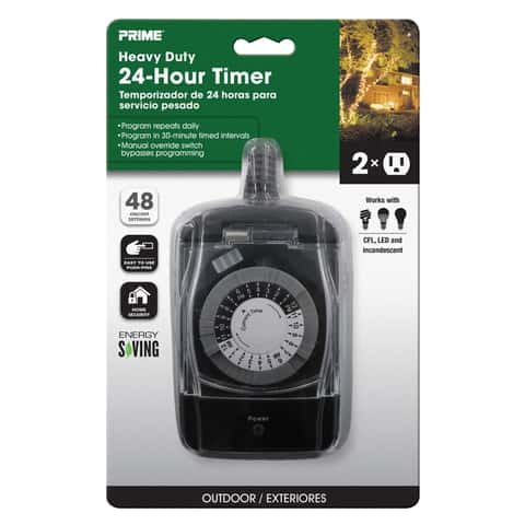 Prime Outdoor Timer With Remote Control and Grounded Outlets 12 V Black -  Ace Hardware