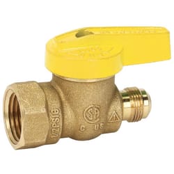 Homewerks 1/2 in. Brass Flare x FIP Ball Valve Quarter-Turn Lever For Gas