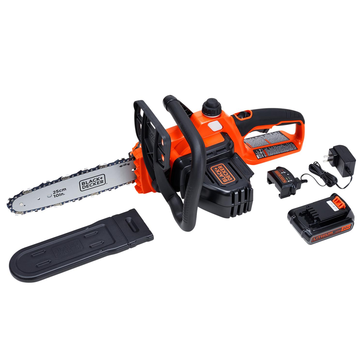 Black+Decker MAX 10 in. 20 V Battery Chainsaw Kit (Battery & Charger) Uae Electronic uaeelectronic.com