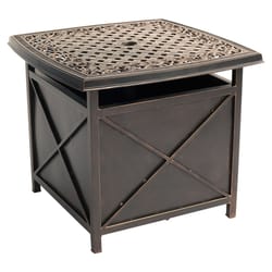 Hanover Traditions Brown Square Aluminum Side Table