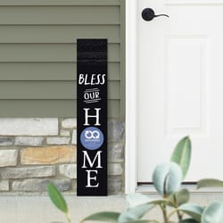 P Graham Dunn 36 in. H X 1 in. W X 7 in. L Black MDF Bless Our Home Switcheroo Sign