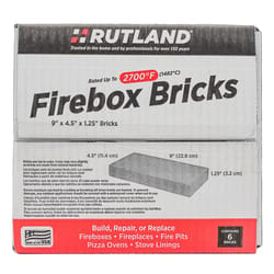 US Stove 4.5 x 9 x 1.25 Wood Burning Stove Pumice Firebrick, (6 Bricks) 