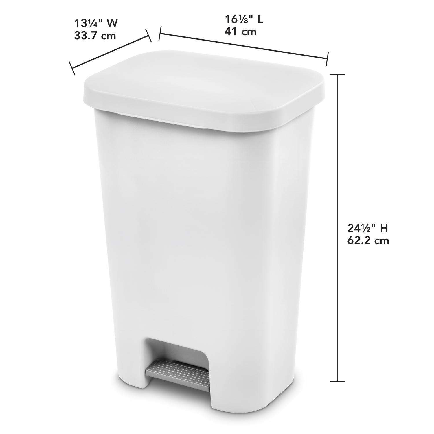 Sterilite 2.5 Gal. Wastebasket Plastic, White 