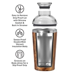 OGGI 17 oz Brown Stainless Steel Cocktail Shaker