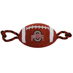 Pets First NFL Red Nylon Ohio State Buckeyes Football Dog Toy 1 pk