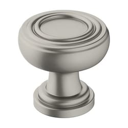 Amerock Ville Traditional Round Cabinet Knob 1-1/8 in. D 1-1/16 in. Satin Nickel 1 pk