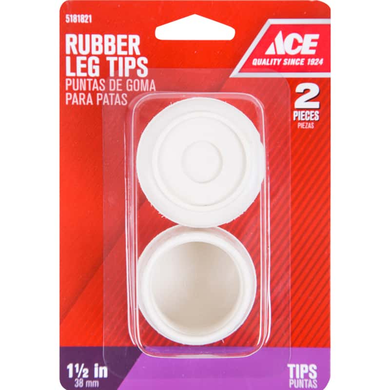 Ace Rubber Leg Tip OffWhite Round 11/2 in. W 2 pk Ace Hardware