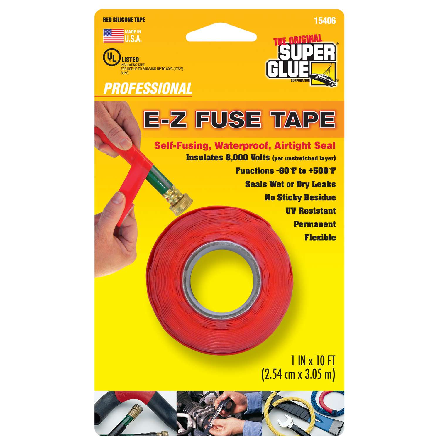 The Original Super Glue EZ Fuse Tape Red 120 in. L X 1 in. W Plastic