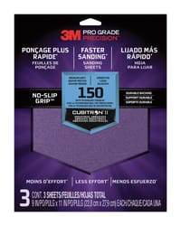3M Pro Grade Precision 11 in. L X 9 in. W 150 Grit Ceramic Sanding Sheet 3 pk