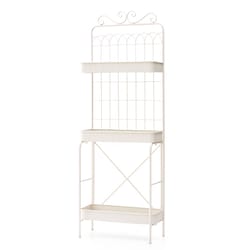 Glitzhome 68 in. H White Metal Plant Stand