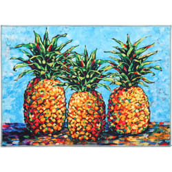 Olivia's Home 22 in. W X 32 in. L Multi-Color Golden Tropical Pineapples Polyester Accent Rug